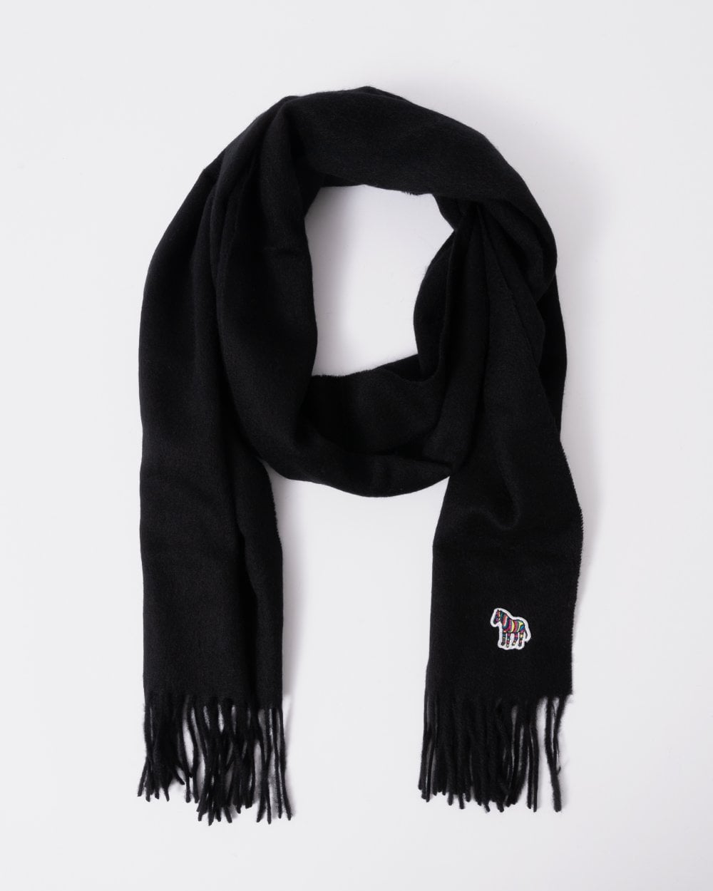 Paul Smith Mens Zebra Scarf - 79 Black - CHO - Designer Mens Scarves