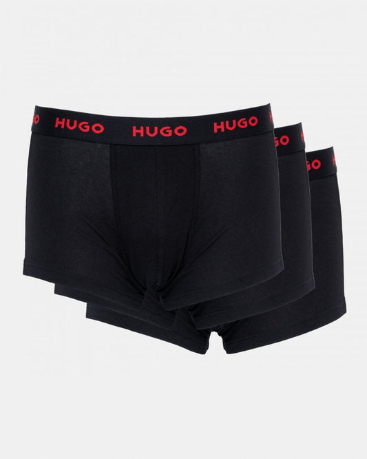 HUGO 3-Pack Mens Trunks with Coloured Waistbands - Open Miscellaneous 994 - CHO - Designer Mens Underwear