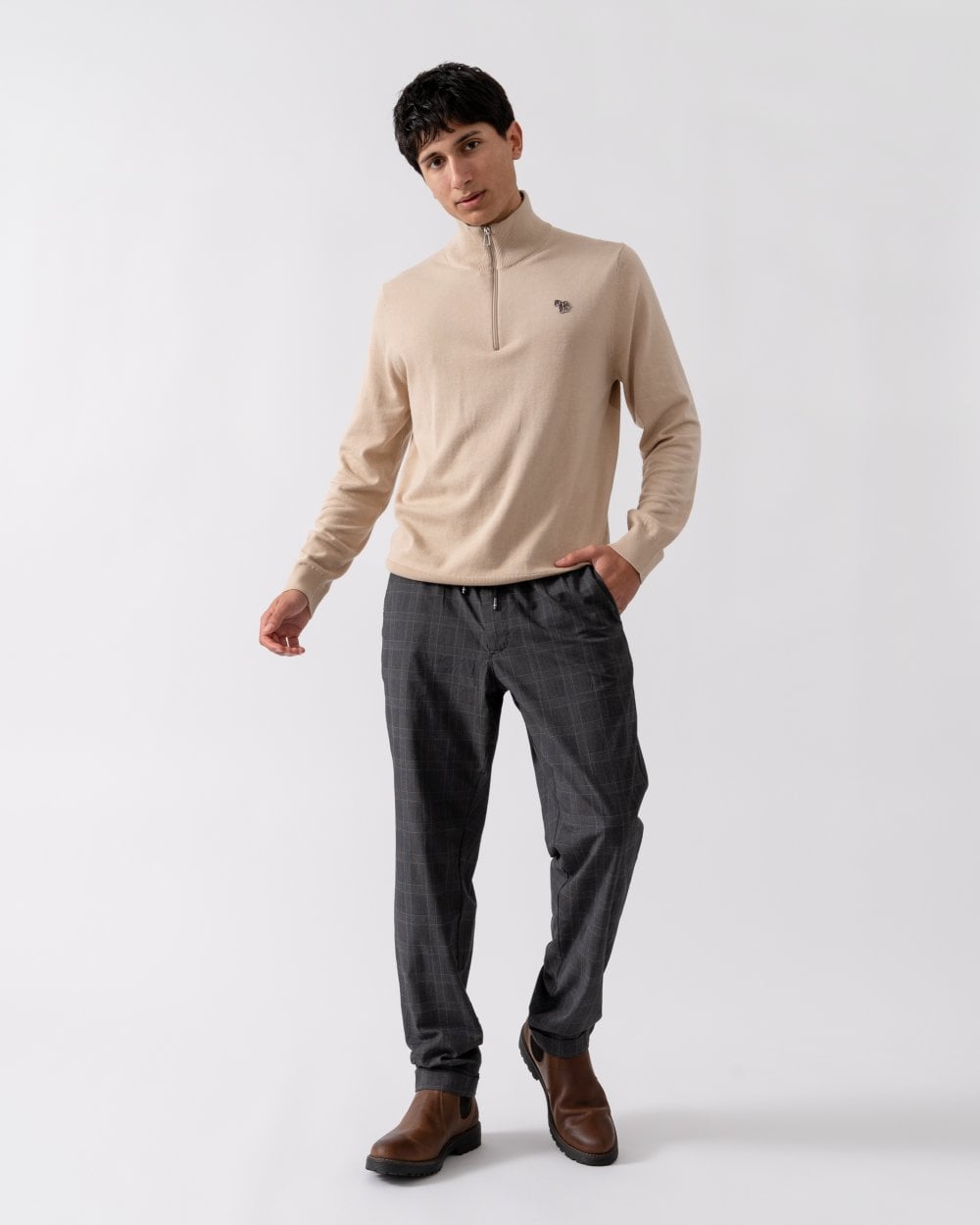 Tommy Hilfiger Mens Drawstring Waist Check Trousers