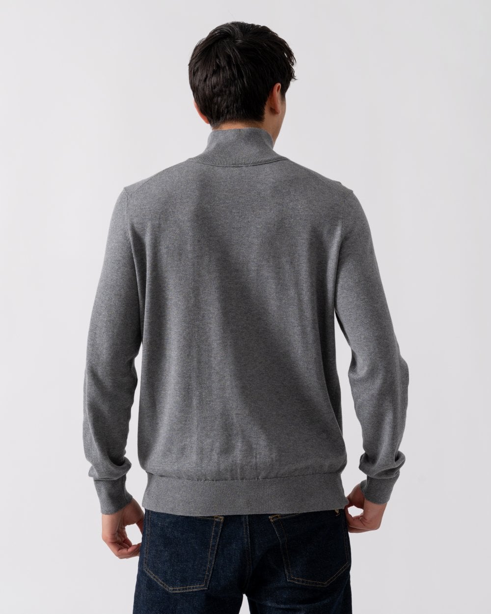 BOSS Orange Kanobix S Mens 1/4 Zip Jumper - Light/Pastel Grey 051