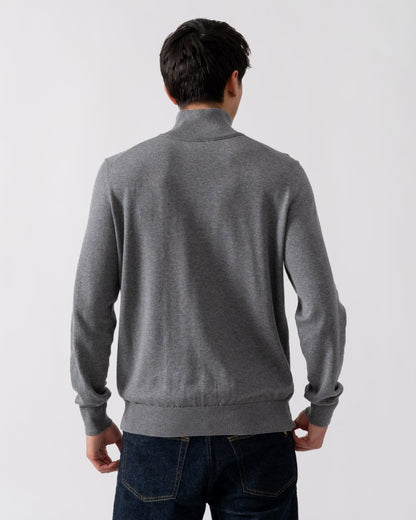 BOSS Orange Kanobix S Mens 1/4 Zip Jumper - Light/Pastel Grey 051