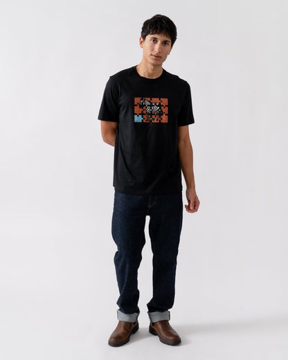 PS Paul Smith Mens Regular Fit Jigsaw Zebra T-Shirt - 79 Black