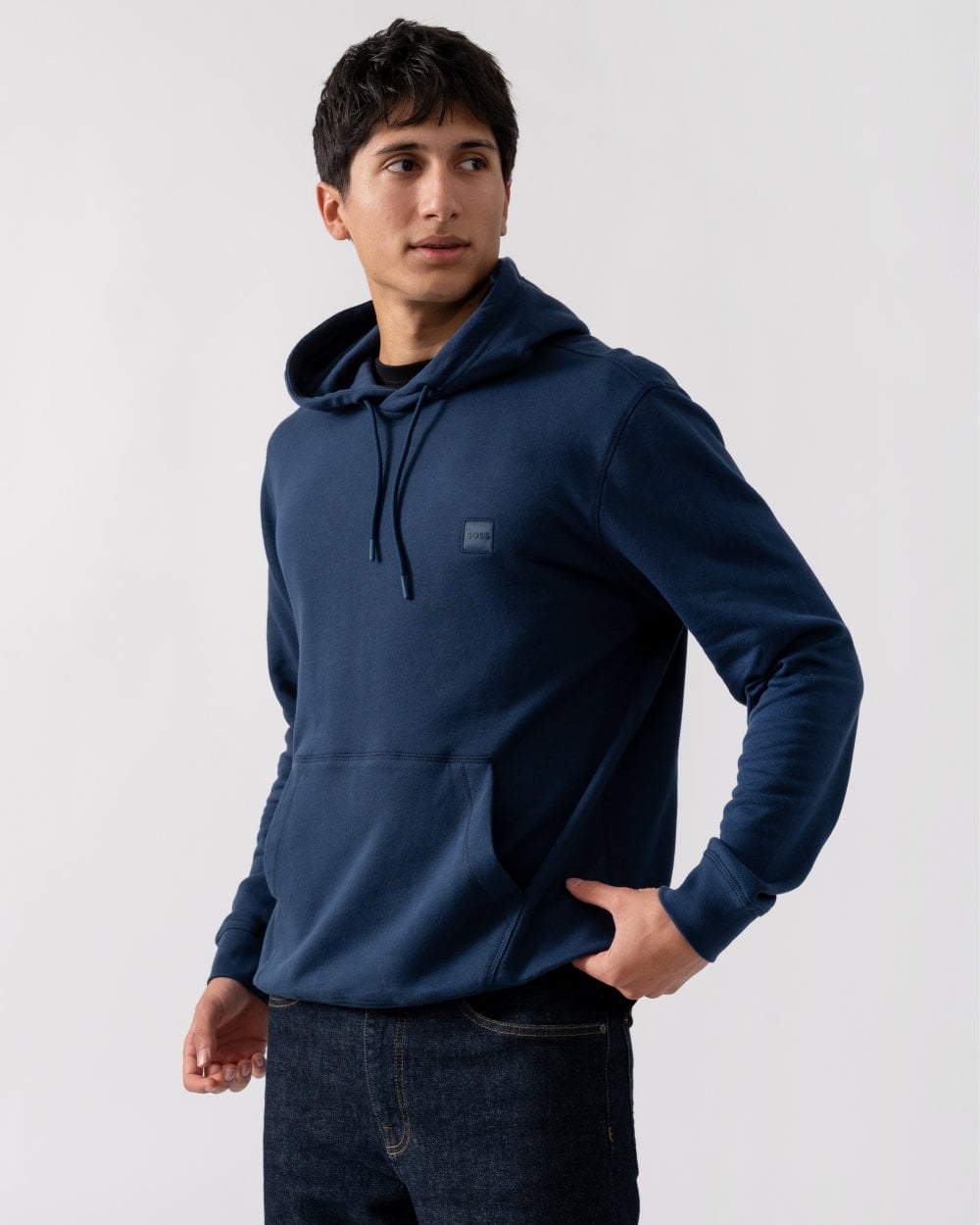 BOSS Orange Wetalk Mens Pullover Hoodie With Logo Patch