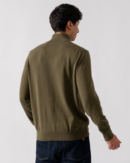GANT Mens Classic Cotton Half Zip Jumper - 301 Racing Green