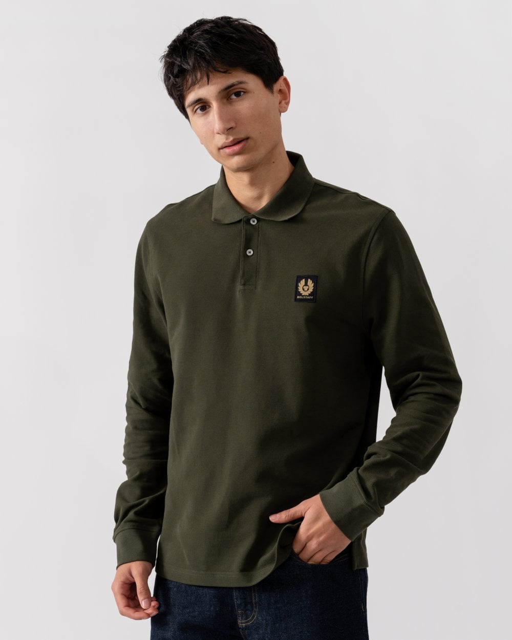 Belstaff Long Sleeved Mens Essentials Polo