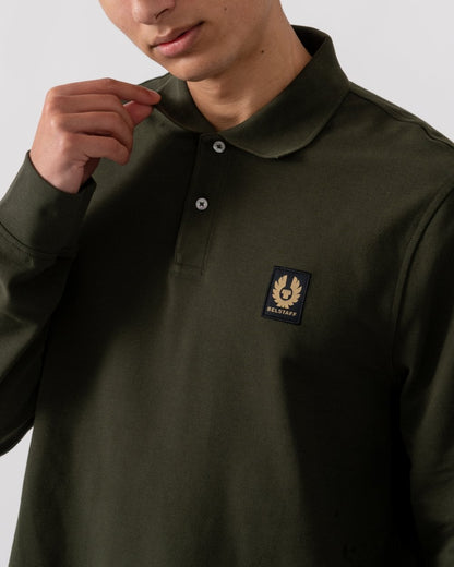 Belstaff Long Sleeved Mens Essentials Polo - Tile Green
