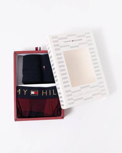 Tommy Hilfiger Tommy Hilfiger Mens Check Print Trunks & Socks Set
