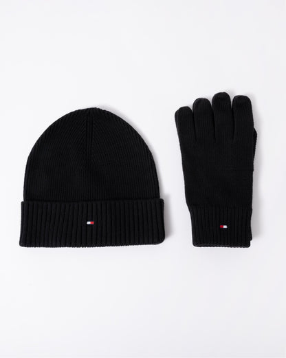 Tommy Hilfiger Flag Mens Pima Cotton Beanie & Scarf Gift Set