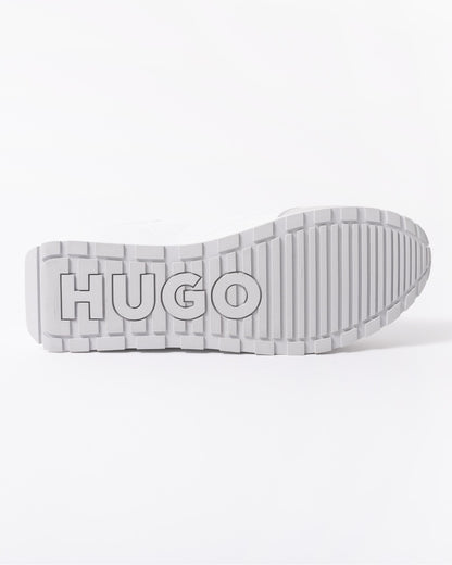 HUGO Icelin Runn Mens Mixed-Material Trainers with Branded Accents - Open White 121