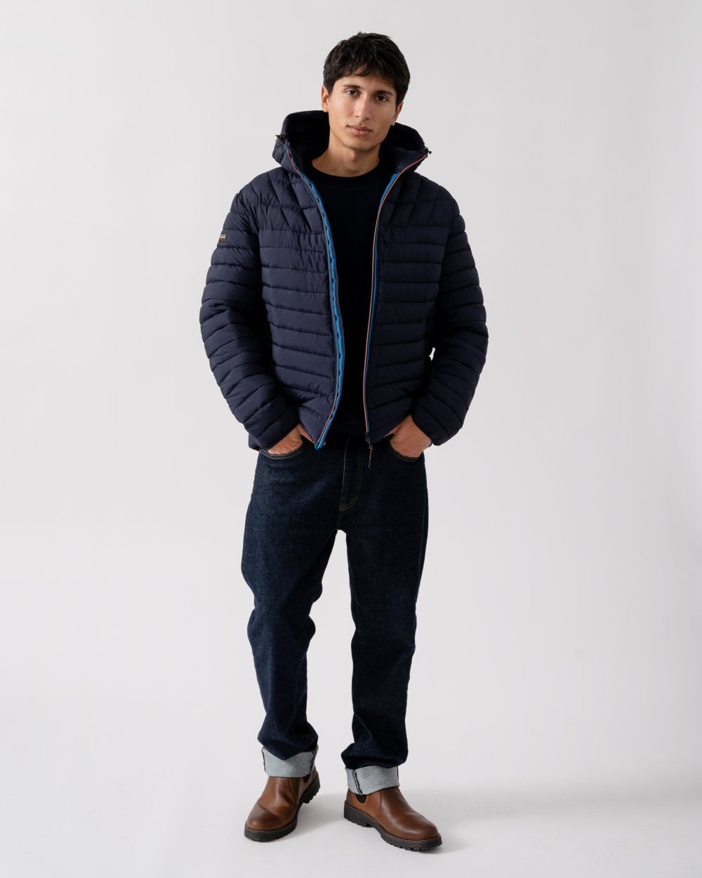 Napapijri A-Lapaz Mens Hooded Puffer Jacket - Blue Marine 176