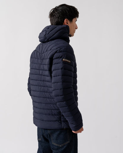 Napapijri A-Lapaz Mens Hooded Puffer Jacket - Blue Marine 176