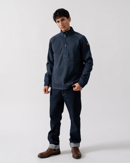 Fjallraven Ovik Mens Half Zip Fleece - Navy 560