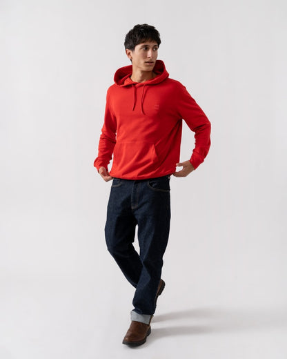 BOSS Orange Wetalk Mens Pullover Hoodie With Logo Patch - Medium Red 611