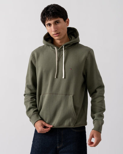 Tommy Hilfiger Essential Fleece Mens Hoodie - Battle Green