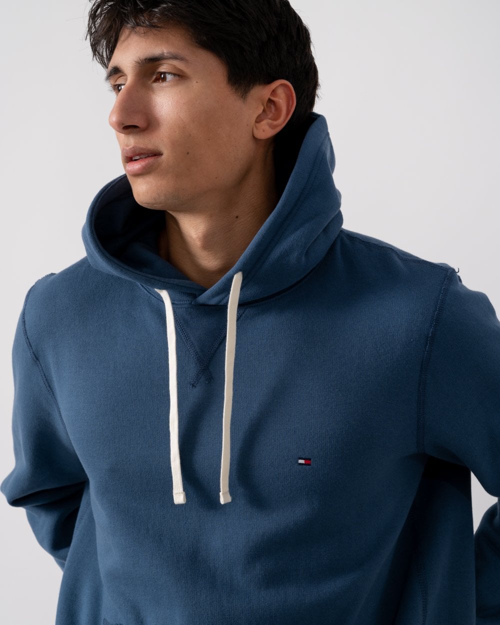Tommy Hilfiger Essential Fleece Mens Hoodie - Aegean Sea