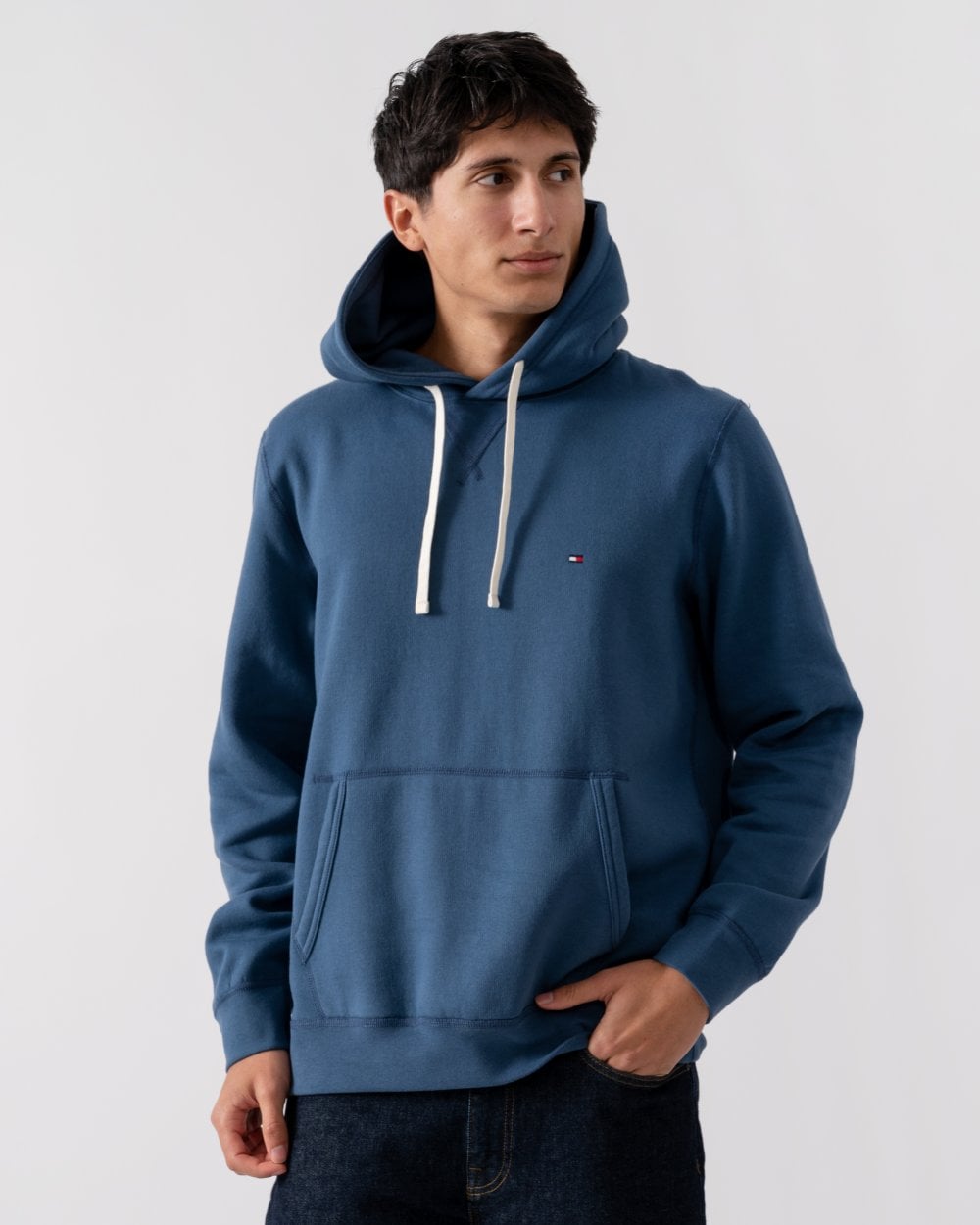 Tommy Hilfiger Essential Fleece Mens Hoodie - Aegean Sea
