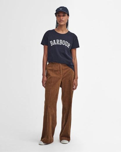 Barbour Northumberland Womens Short Sleeve T-Shirt - Navy/White