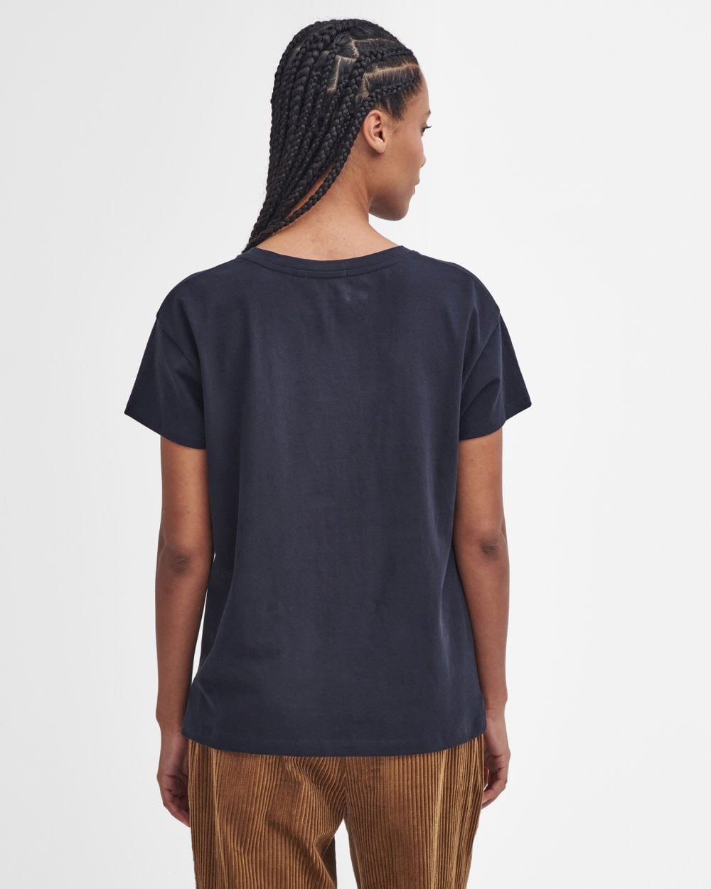 Barbour Northumberland Womens Short Sleeve T-Shirt - Navy/White
