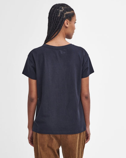 Barbour Northumberland Womens Short Sleeve T-Shirt - Navy/White