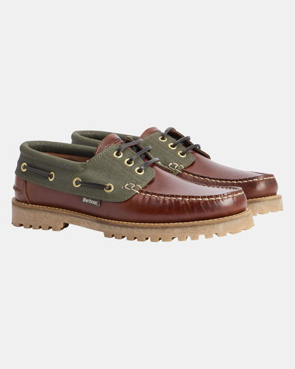 Barbour Deck Mens Boat Shoes - Mahogany