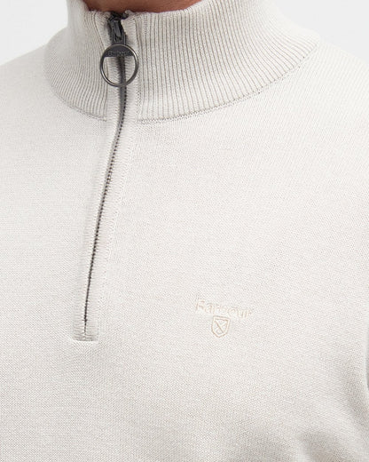 Barbour Cotton Mens Half Zip Jumper - Mist