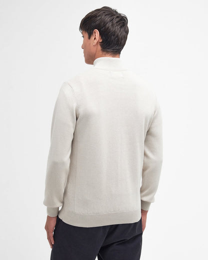 Barbour Cotton Mens Half Zip Jumper - Mist
