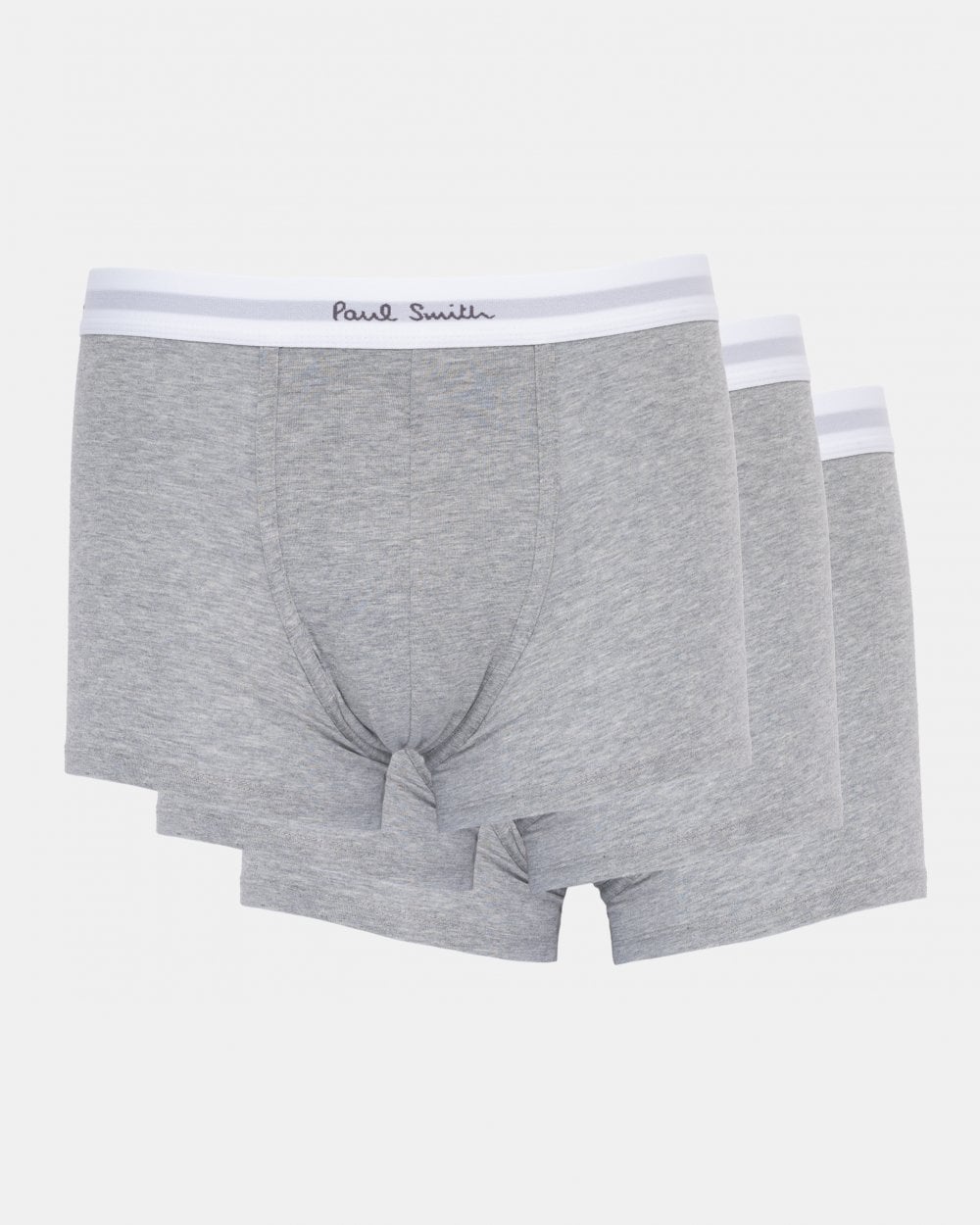 Paul Smith 3 Pack Mens Plain Trunks with Script Logo Waistband
