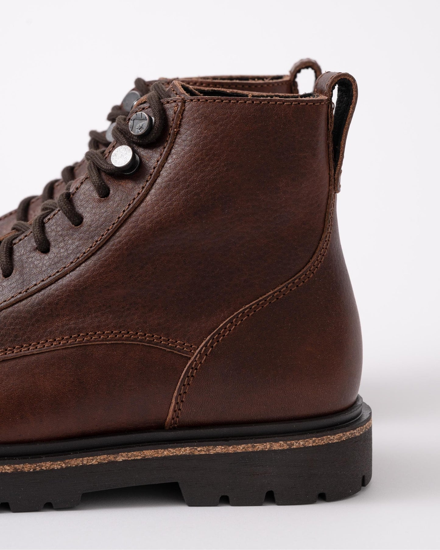 Birkenstock Highwood Lace Mid Natural Leather Womens Boots - Chocolate