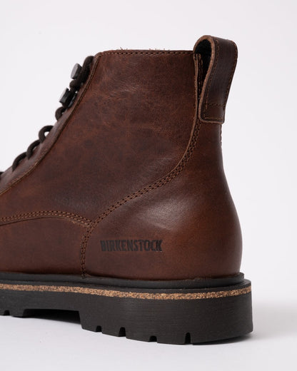 Birkenstock Highwood Lace Mid Natural Leather Womens Boots - Chocolate