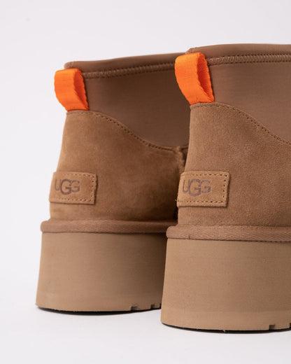 UGG Womens Classic Mini Dipper Platform Boots - Chestnut