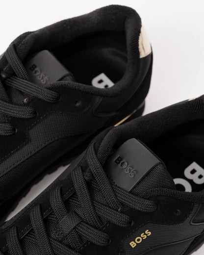 BOSS Orange Parkour-L Mens Suede/Mesh Trainers - Black 007