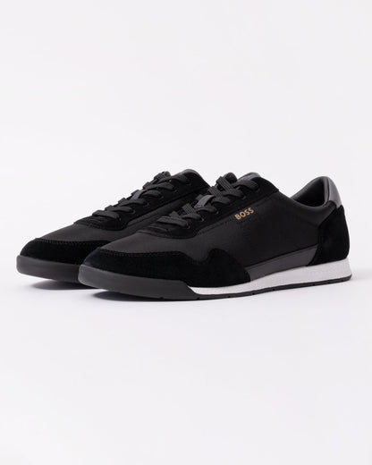 BOSS Orange Titanium Mens Mixed Material Lace-Up Trainers with Suede Trims