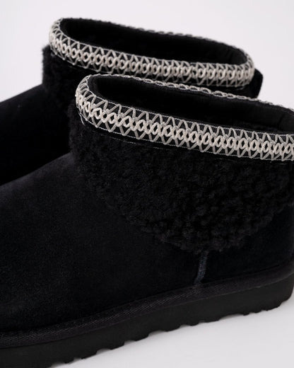 UGG Womens Classic Ultra Mini Maxi Curly Boots - Black