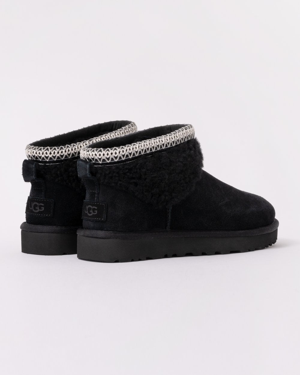 UGG Womens Classic Ultra Mini Maxi Curly Boots - Black