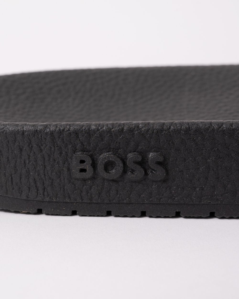 BOSS Orange Aryeh Mens Italian-Made Slides With Large Logo Detail - Medium Grey 036