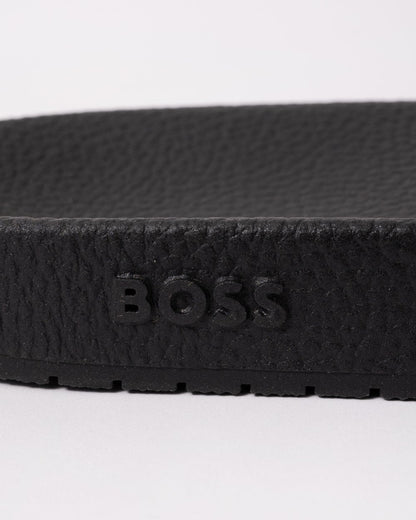 BOSS Orange Aryeh Mens Italian-Made Slides With Large Logo Detail - Open Green 342
