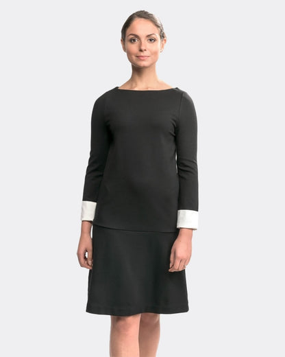 French Connection Lula Cuff Long Sleeve Slash Neck Womens Dress