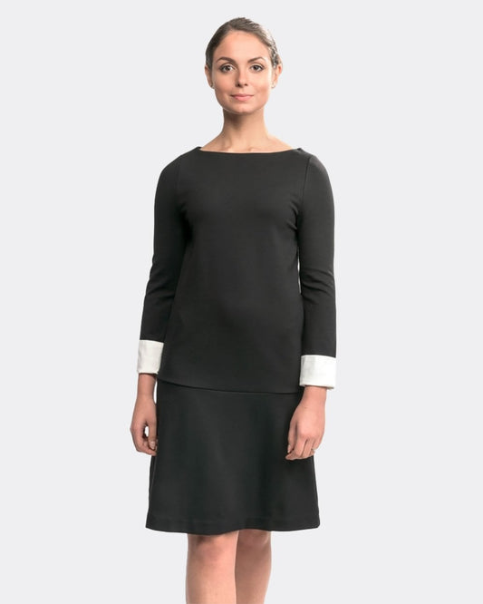 French Connection Lula Cuff Long Sleeve Slash Neck Womens Dress