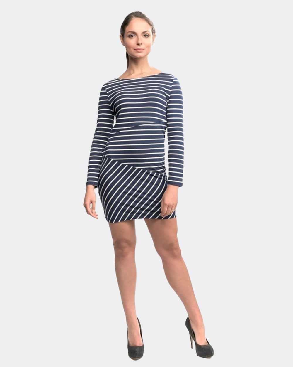 French Connection Spring Tim Tim Long Sleeve Slash Neck Womens Dress