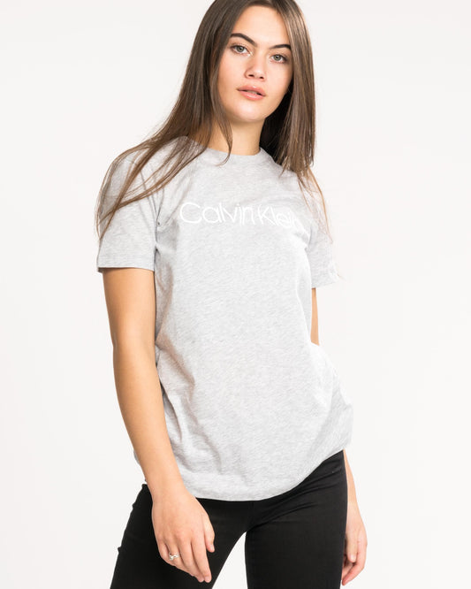 Calvin Klein Core Logo Womens Crew Neck - Light Grey Heather