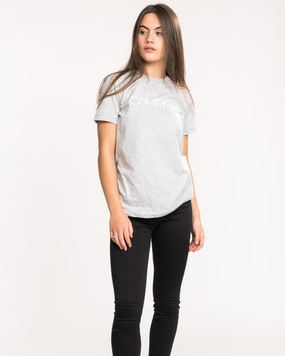 Calvin Klein Core Logo Womens Crew Neck - Light Grey Heather