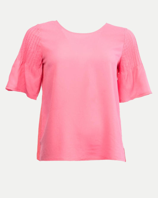 French Connection Classic Crepe Light Fluted Sleeve Top