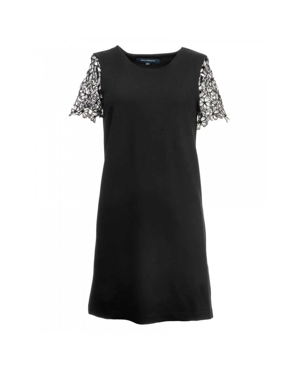 French Connection Flaga Floral Lace Short Sleeve Round Neck Tunic