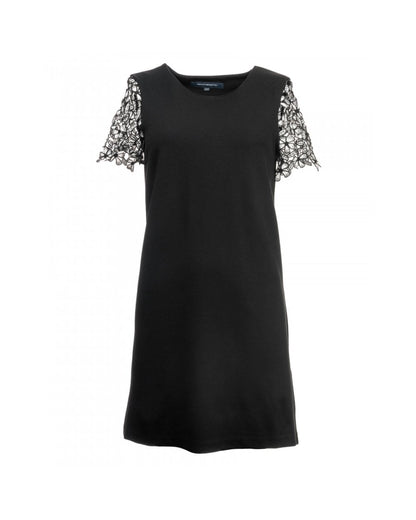 French Connection Flaga Floral Lace Short Sleeve Round Neck Tunic