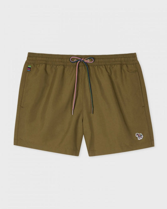 Paul Smith Mens Zebra Logo Swim Shorts - 35 Military Green