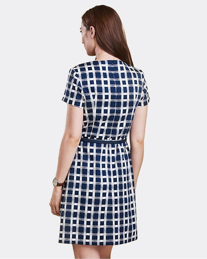 Barbour Earlsburn Womens Dress - Navy / Cloud