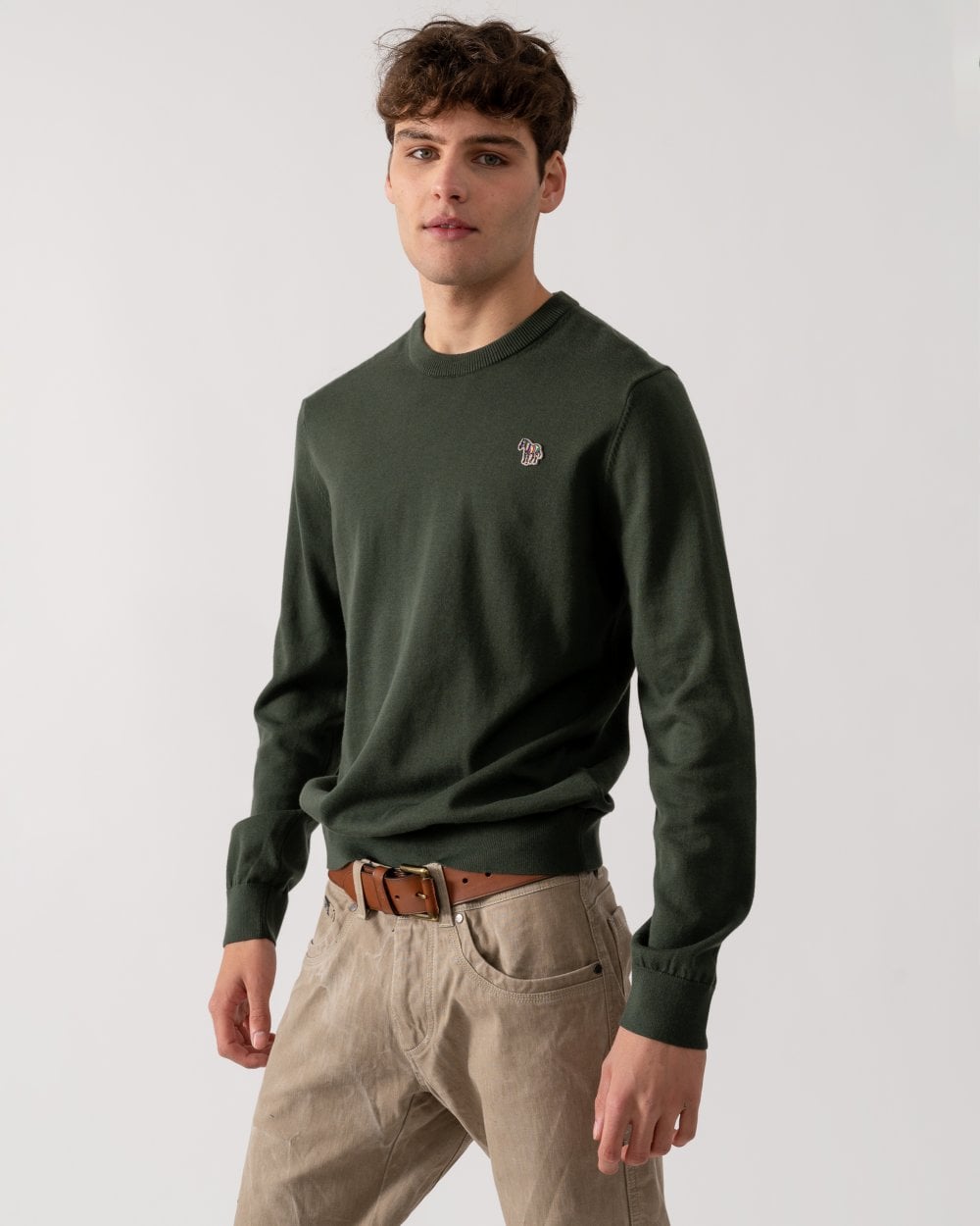 PS Paul Smith Mens Crew Neck Zebra Badge Jumper
