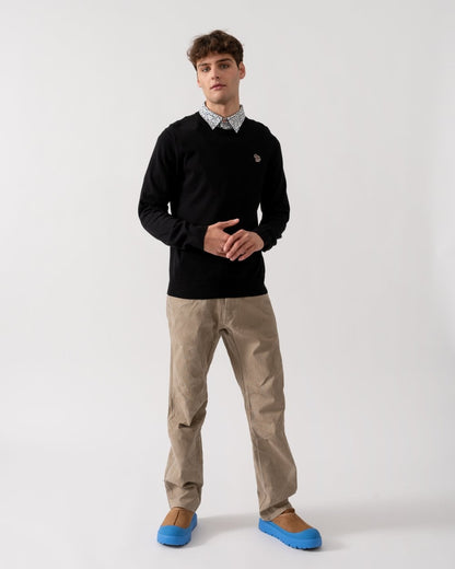 PS Paul Smith Mens Crew Neck Zebra Badge Jumper - 79 Black
