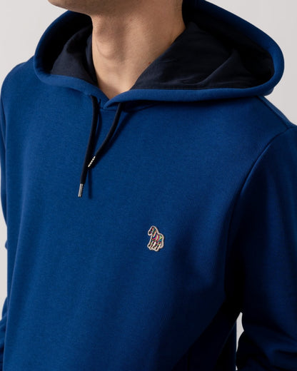PS Paul Smith Mens Regular Fit Pullover Zebra Hoodie - 48A Inky Blue