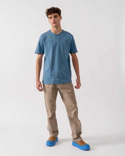 BOSS Orange Tales Mens Cotton-Jersey T-shirt With Logo Patch - Light/Pastel Blue 459